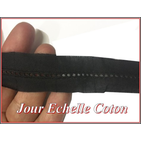 Jour Echelle En Broderie Anglaise 25 mm Noir, A Coudre, Pour Loisirs Créatifs.