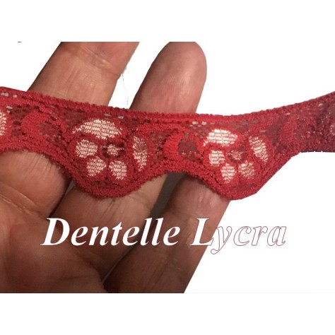 Dentelle Rouge Lycra Elastique Au mètre Couture Pour Lingerie, Décorations Et Loisirs Créatifs.