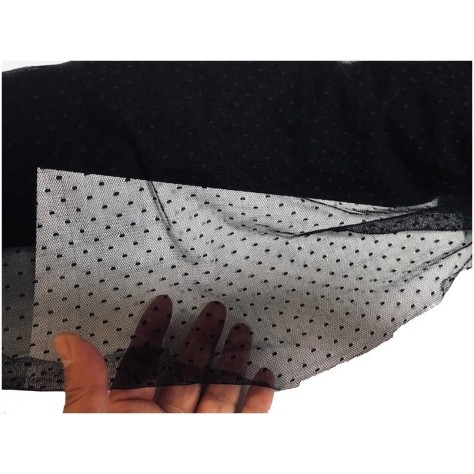 Tulle Plumetis stretch Noir En Résille Au Mètre Pour Justaucorps.