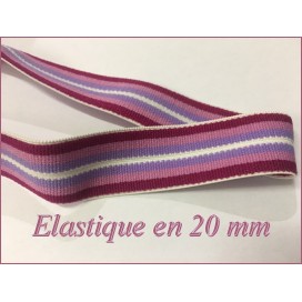 Elastique Plat Au Mètre en 20 mm A Rayure Rouge Et Noir  Pour La Couture.