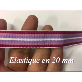 Elastique Plat Au Mètre en 20 mm A Rayure Rouge Et Noir  Pour La Couture.