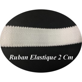 Galon Ruban Lycra En 2 Cm Au Mètre Blanc Pour Lingerie et Customisation.