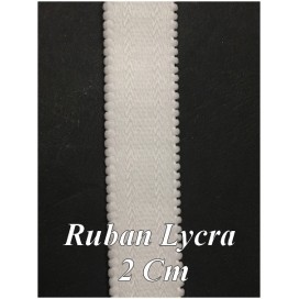 Galon Ruban Lycra En 2 Cm Au Mètre Blanc Pour Lingerie et Customisation.