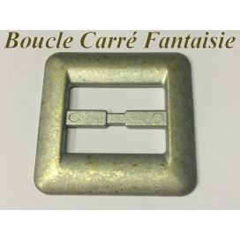Boucle Ceinture Carré Argent et Doré  En 8 Cm A Coudre.