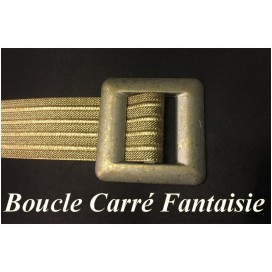 Boucle Ceinture Carré Argent et Doré  En 8 Cm A Coudre.