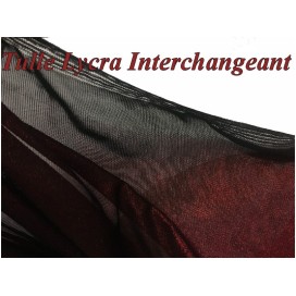 Tulle Résille Lycra En Lurex Rouge et Noir Interchangeant   pour justaucorps, Danse, Lingerie.