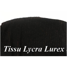 Tissu Lycra lurex Bronze Cuivre Sur Fond Noir A coudre
