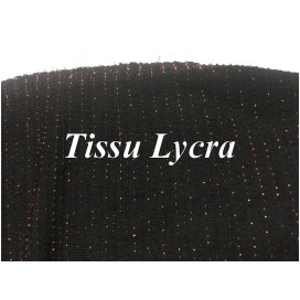 Tissu Lycra lurex Bronze Cuivre Sur Fond Noir A coudre