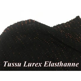 Tissu Lycra lurex Bronze Cuivre Sur Fond Noir A coudre