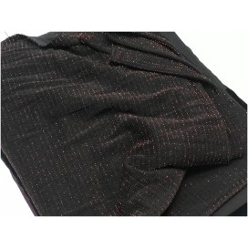 Tissu Lycra lurex Bronze Cuivre Sur Fond Noir A coudre