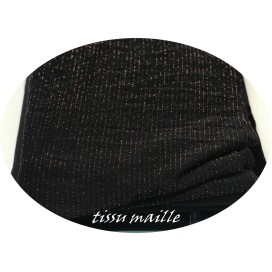 Tissu Lycra lurex Bronze Cuivre Sur Fond Noir A coudre