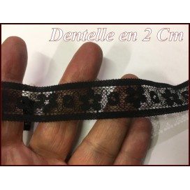 Dentelle Noir En 2 Cm  En Entre Deux A Coudre Pour Loisirs Créatifs.