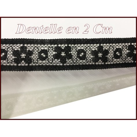 Dentelle Noir En 2 Cm  En Entre Deux A Coudre Pour Loisirs Créatifs.
