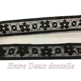 Dentelle Noir En 2 Cm  En Entre Deux A Coudre Pour Loisirs Créatifs.