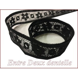Dentelle Noir En 2 Cm  En Entre Deux A Coudre Pour Loisirs Créatifs.