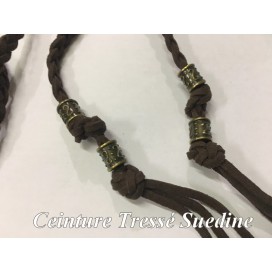 Ceinture Tressé En Suédine Noir A Pompons  Pour Décorations Et Customisations De vetements