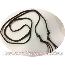 Ceinture Tressé En Suédine Noir A Pompons  Pour Décorations Et Customisations De vetements