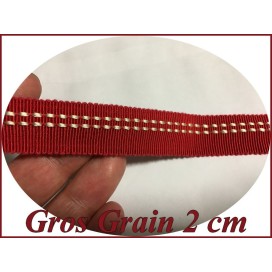 Ruban Gros Grain Rouge en 2 cm Fantaisie A Coudre.