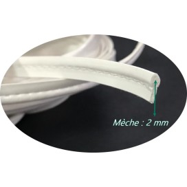 Ruban  Passepoil Simili Cuir Blanc Au Mètre A Coudre.