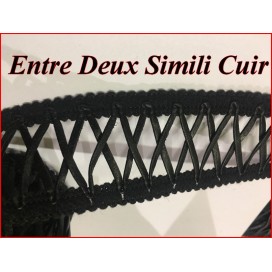 Ruban Entre Deux En Simili Cuir Mat Noir en 4 cm Au Mètre A Coudre.