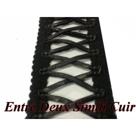 Ruban Entre Deux En Simili Cuir Mat Noir en 4 cm Au Mètre A Coudre.