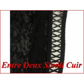 Ruban Entre Deux En Simili Cuir Mat Noir en 4 cm Au Mètre A Coudre.