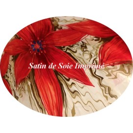 Tissu Satin De Soie Imprimé En Motif Fleurs Au Mètre Couture