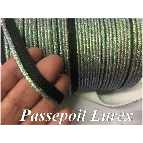 Passepoil Multicolor vert Lurex Pour Finitions Et Bordure De vêtements