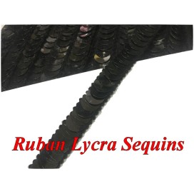 Ruban Sequins Lycra Noir en 12 mm Pour Décorations et Customisations.