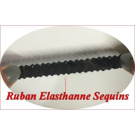 Ruban Sequins Lycra Noir en 12 mm Pour Décorations et Customisations.