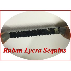 Ruban Sequins Lycra Noir en 12 mm Pour Décorations et Customisations.