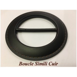 Boucle Ceinture Ronde Simili Cuir Marron En 9 Cm A Coudre.