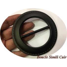 Boucle Ceinture Ronde Simili Cuir Marron En 9 Cm A Coudre.