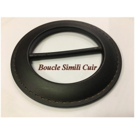 Boucle Ceinture Ronde Simili Cuir Marron En 9 Cm A Coudre.