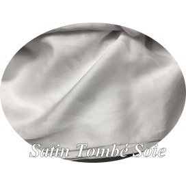 Tissu Satin Blanc Tombé Soie Au Mètre
