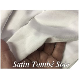 Tissu Satin Blanc Tombé Soie Au Mètre