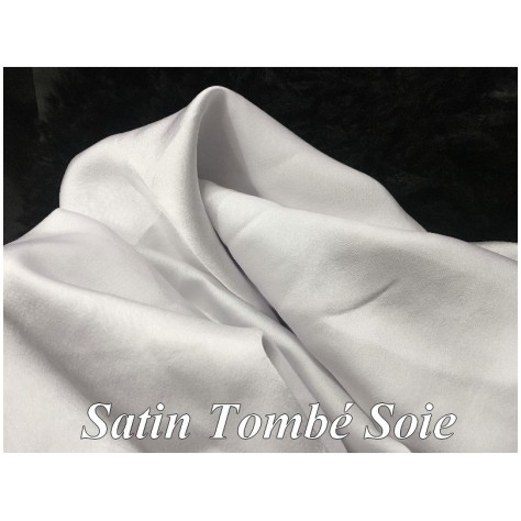 Tissu Satin Blanc Tombé Soie Au Mètre