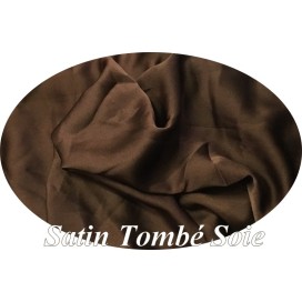 Tissu Satin marron Choco Tombé Soie Au Mètre
