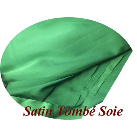 Tissu Satin Vert Emeraude Tombé Soie Au Mètre