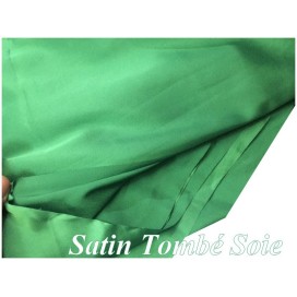 Tissu Satin Vert Emeraude Tombé Soie Au Mètre