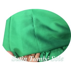 Tissu Satin Vert Emeraude Tombé Soie Au Mètre