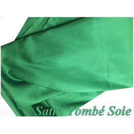 Tissu Satin Vert Emeraude Tombé Soie Au Mètre