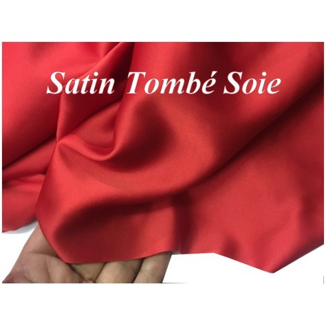 Tissu Satin Rouge hermés Tombé Soie Au Mètre