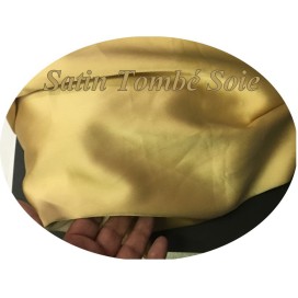 Tissu Satin Doré Miel Tombé Soie Au Mètre
