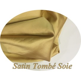 Tissu Satin Doré Miel Tombé Soie Au Mètre