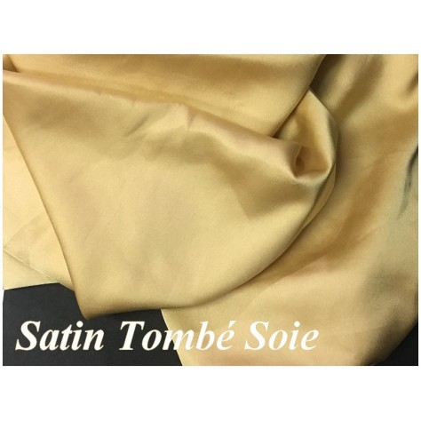 Tissu Satin Doré Miel Tombé Soie Au Mètre