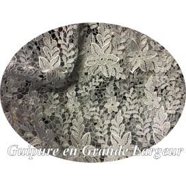 Guipure Gris Perle Au Mètre En Grande Largeur.