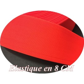 Elastique Orange Fluo Plat Au Mètre en 8 Cm De Large Pour La Couture.