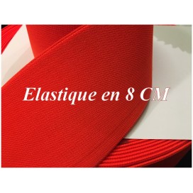 Elastique Orange Fluo Plat Au Mètre en 8 Cm De Large Pour La Couture.
