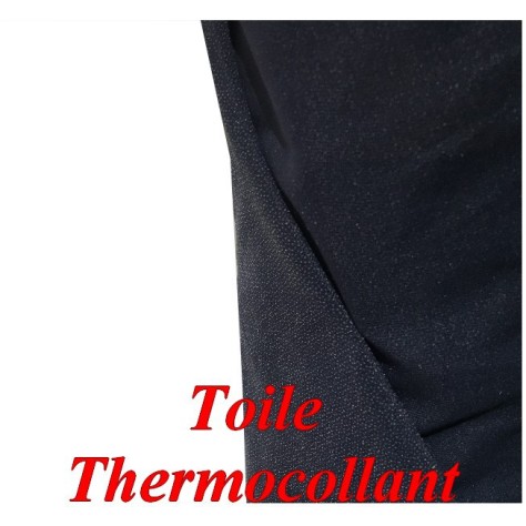 Thermocollant Bleu Marine  au Mètre, En Maille Collante  En Grande Largeur